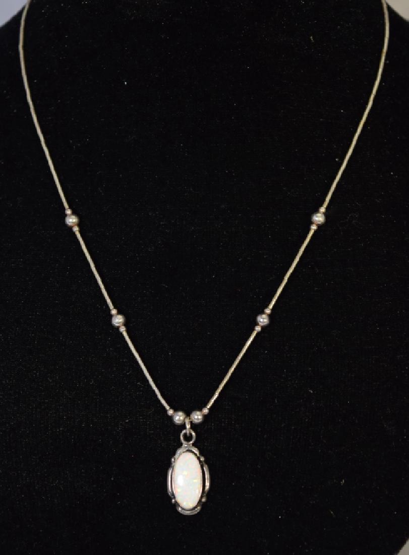 Silver and White Opal Necklace (1 of 3)