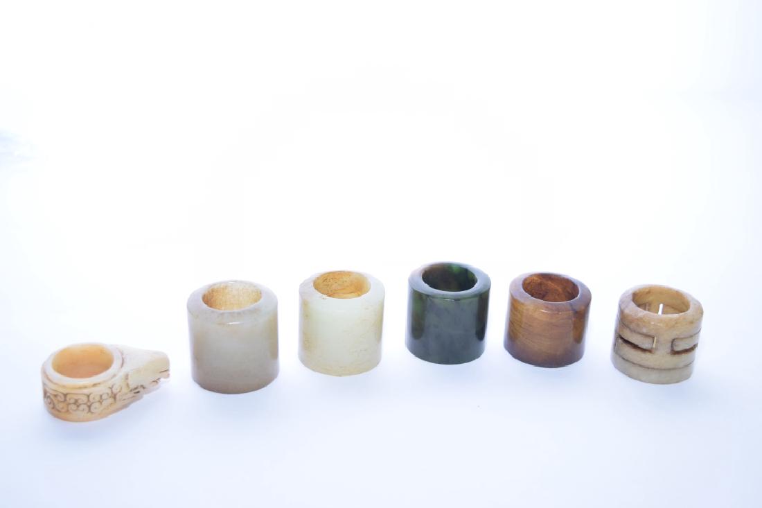 Group of Chinese Jade Carved Thumb Rings (1 of 3)