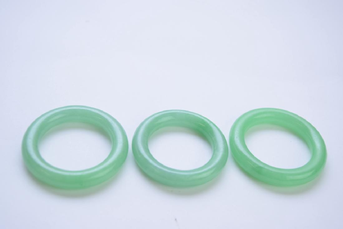Three Chinese Jadeite Carved Bangle Bracelets (1 of 1)