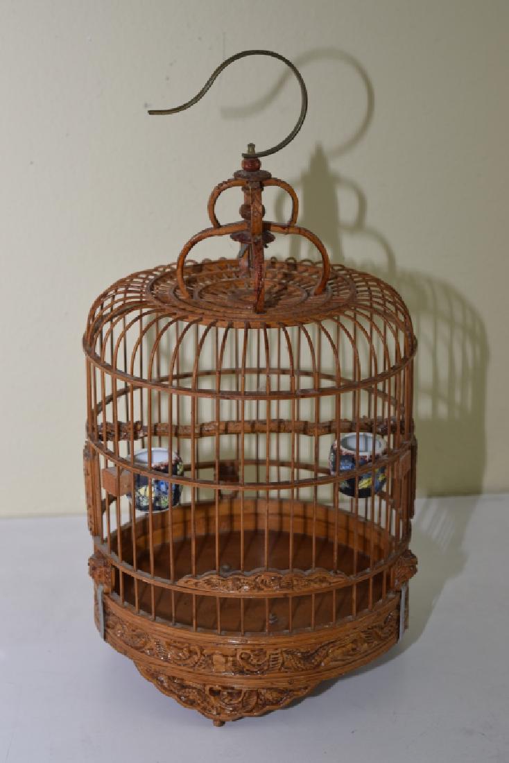 Chinese Bamboo Carved Bird Cage (1 of 5)