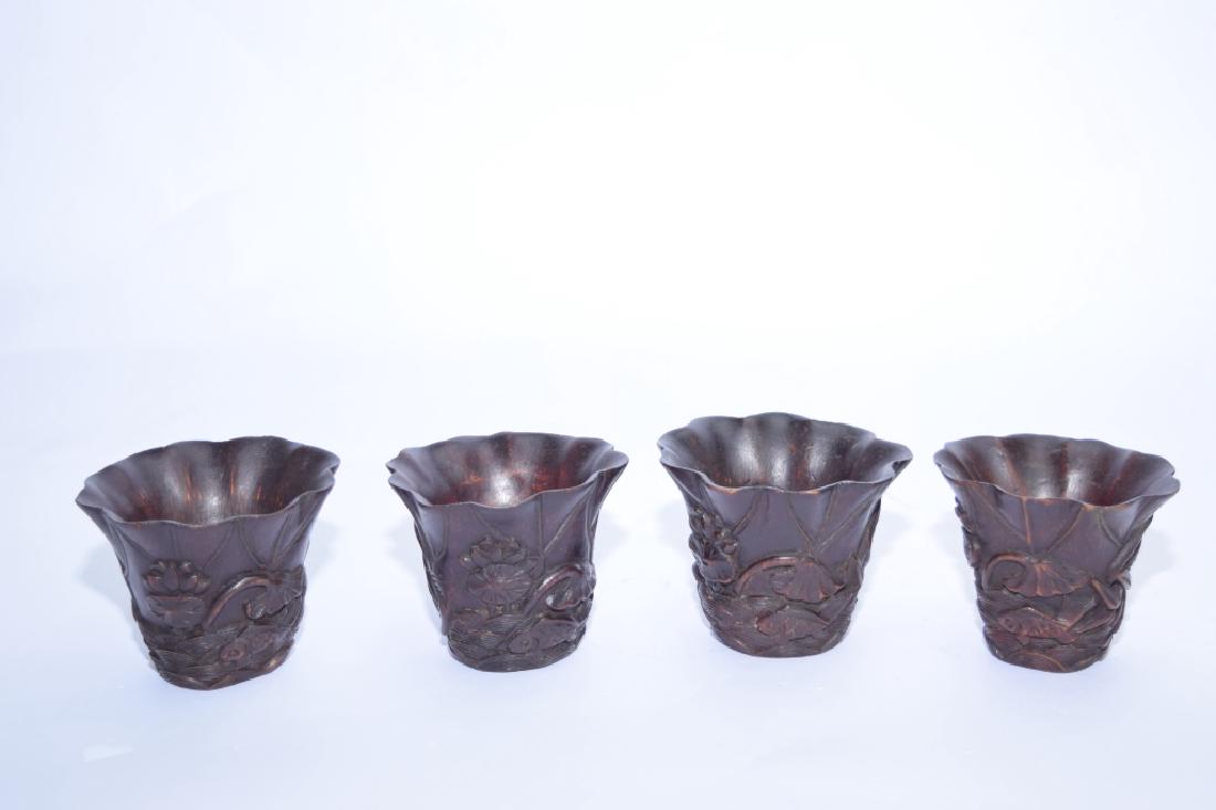 Set of Republic Chinese Bamboo Carved Cups (1 of 3)