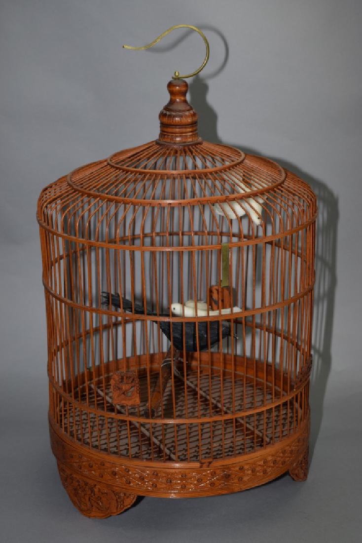 Chinese Bamboo Carved Bird Cage (1 of 1)