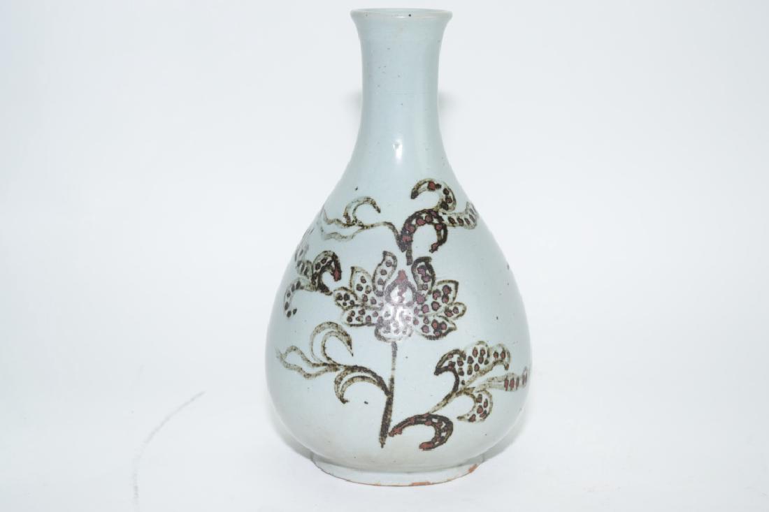 18th C. Korean Celadon with Red Underglaze Vase (1 of 5)