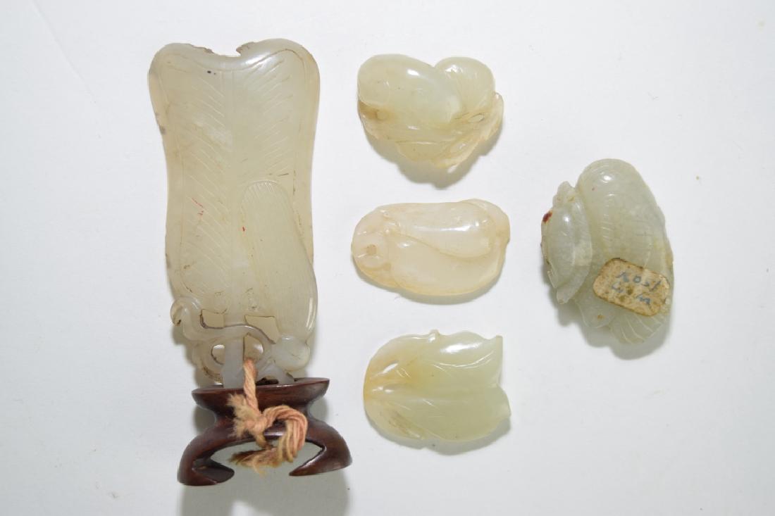 Five Chinese Jade Carved Amulets (1 of 2)