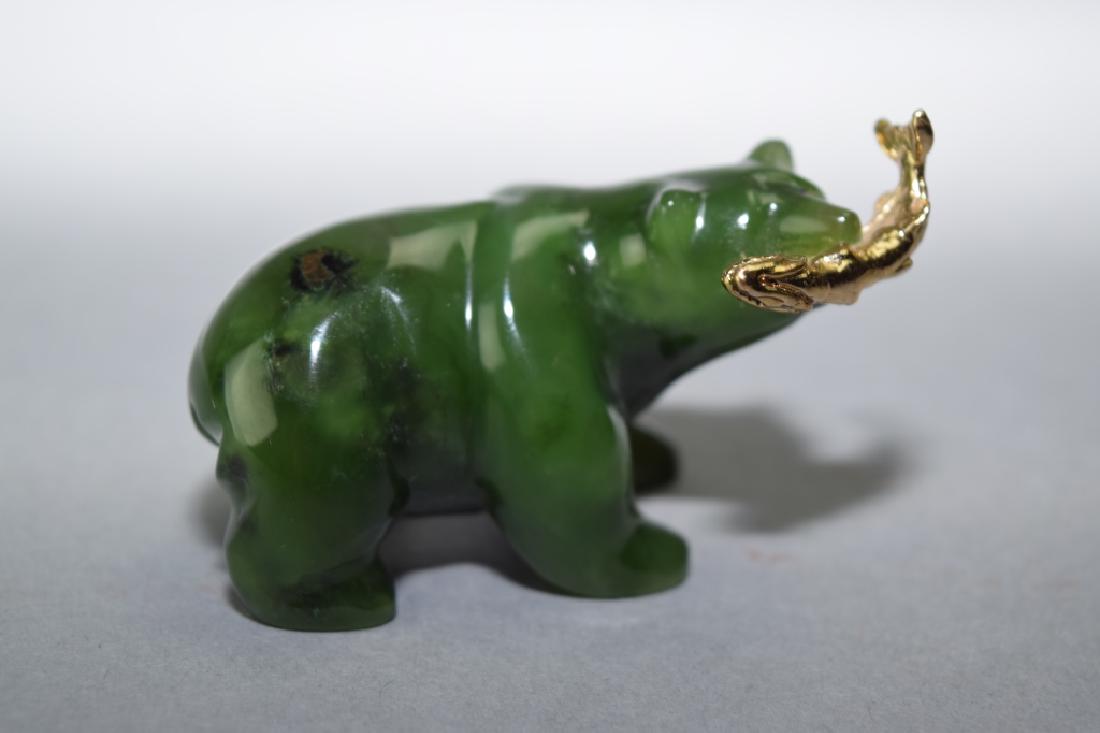 Spinach Jade Carved Bear (1 of 4)