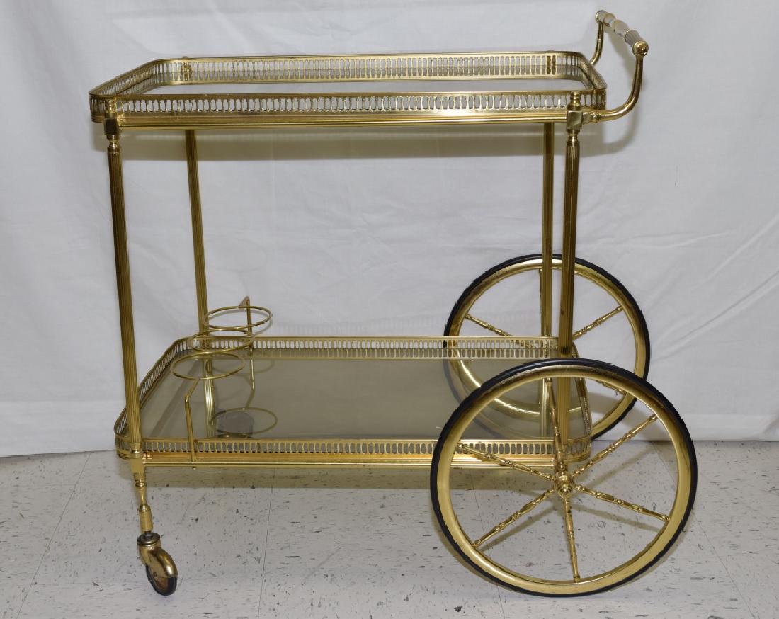 Gilt Bronze Serving Cart: Gilt bronze serving cart. Age wear.