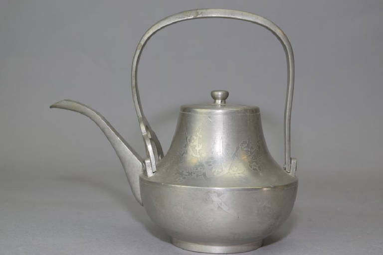 Republic Chinese Pewter Teapot, Chaoshan Made