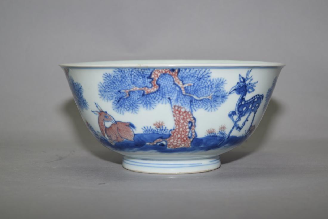 Republic Chinese B&W with Underglaze Red Bowl (1 of 6)