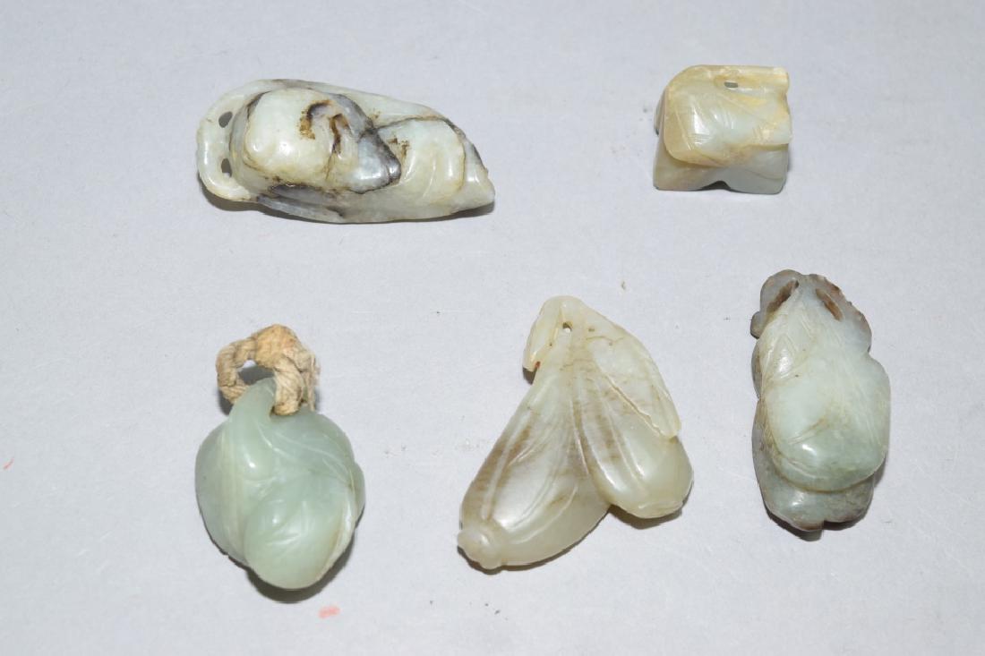 Five Chinese Jade Carved Amulets (1 of 2)