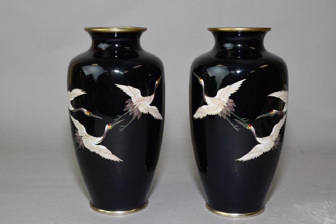 Pair of Japanese Cloisonne Vases (1 of 3)