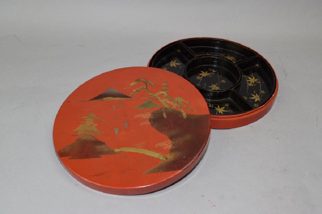 Japanese Painted Lacquer Snack Box (1 of 3)