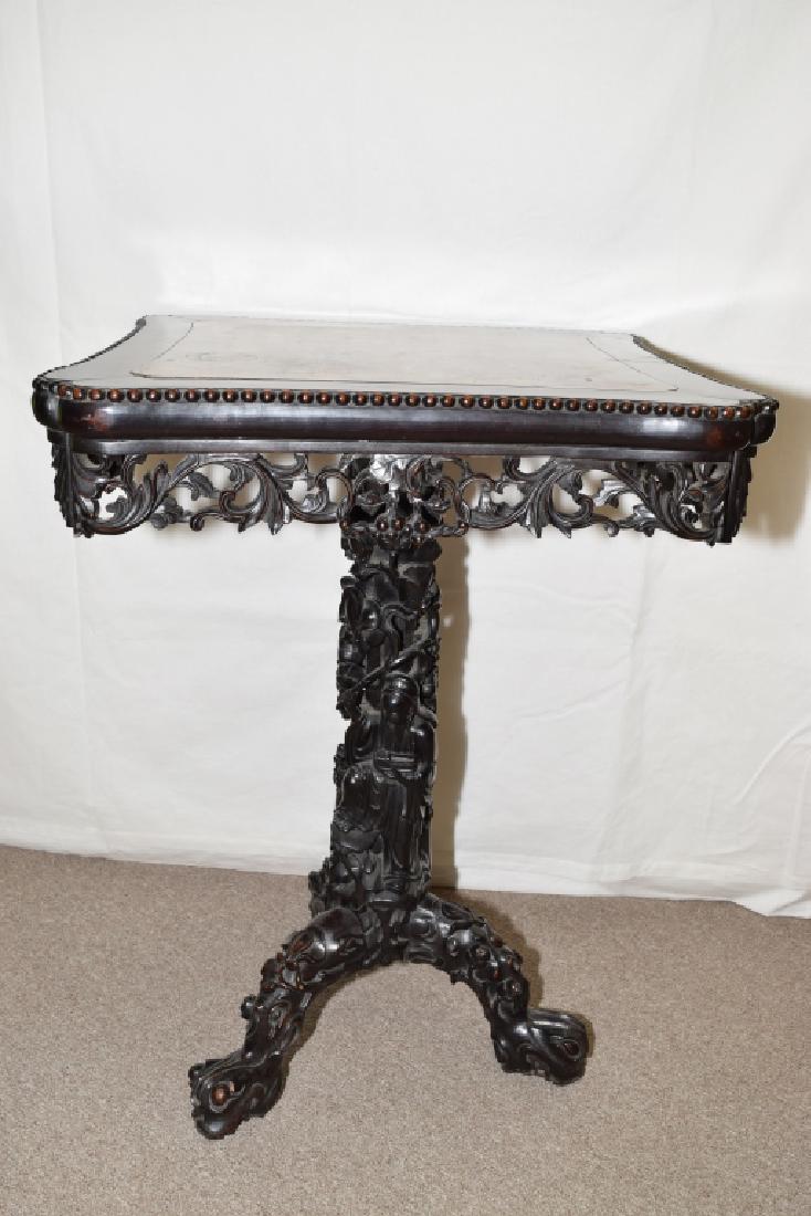 Chinese Marble Inlaid Hongmu Carved Table (1 of 4)