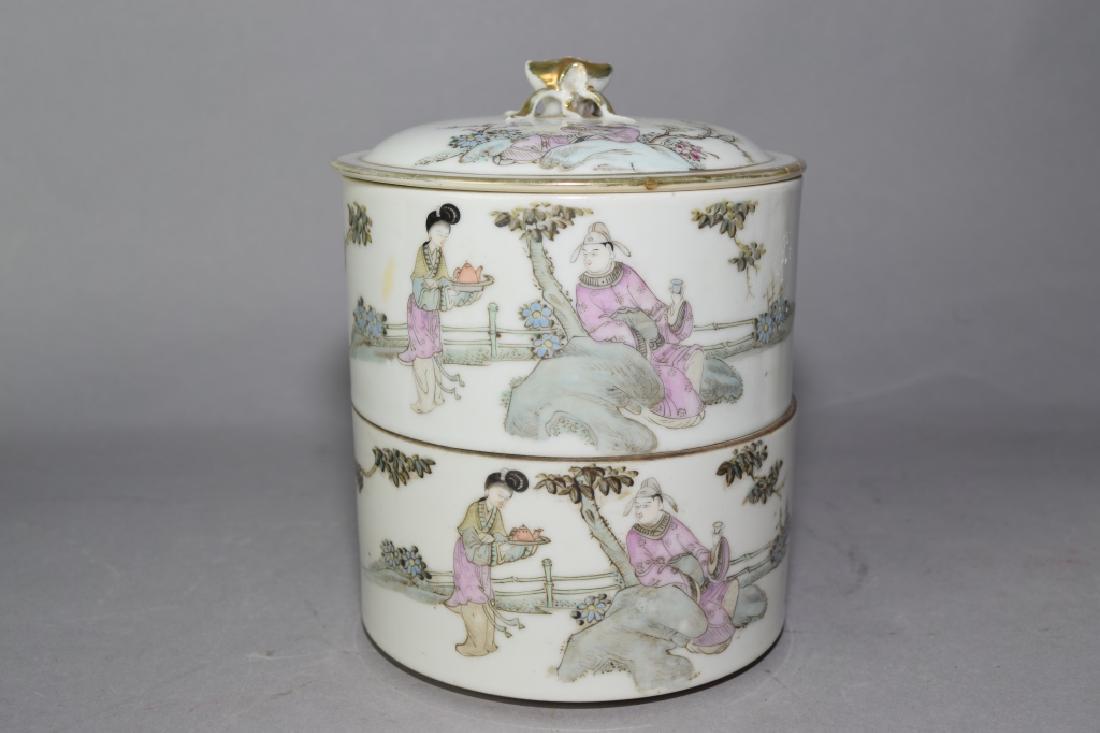Republic Chinese Famille Rose Two-Tier Box (1 of 5)