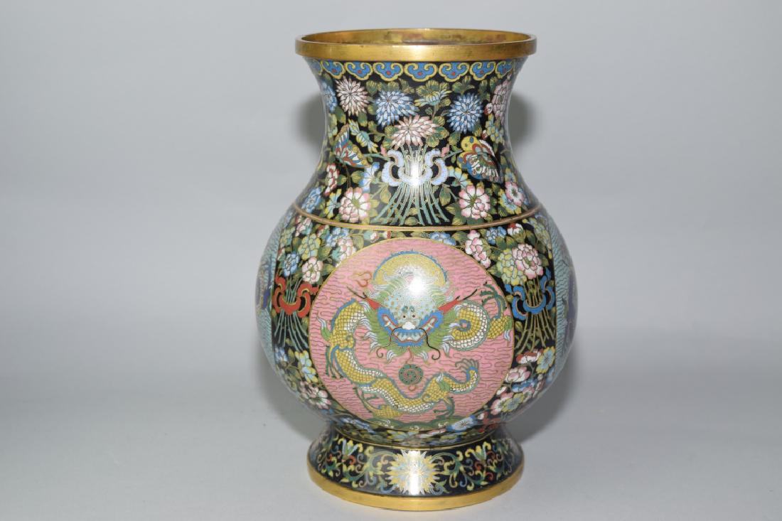 19th C. Chinese Cloisonne Dragon Vignette Vase (1 of 9)