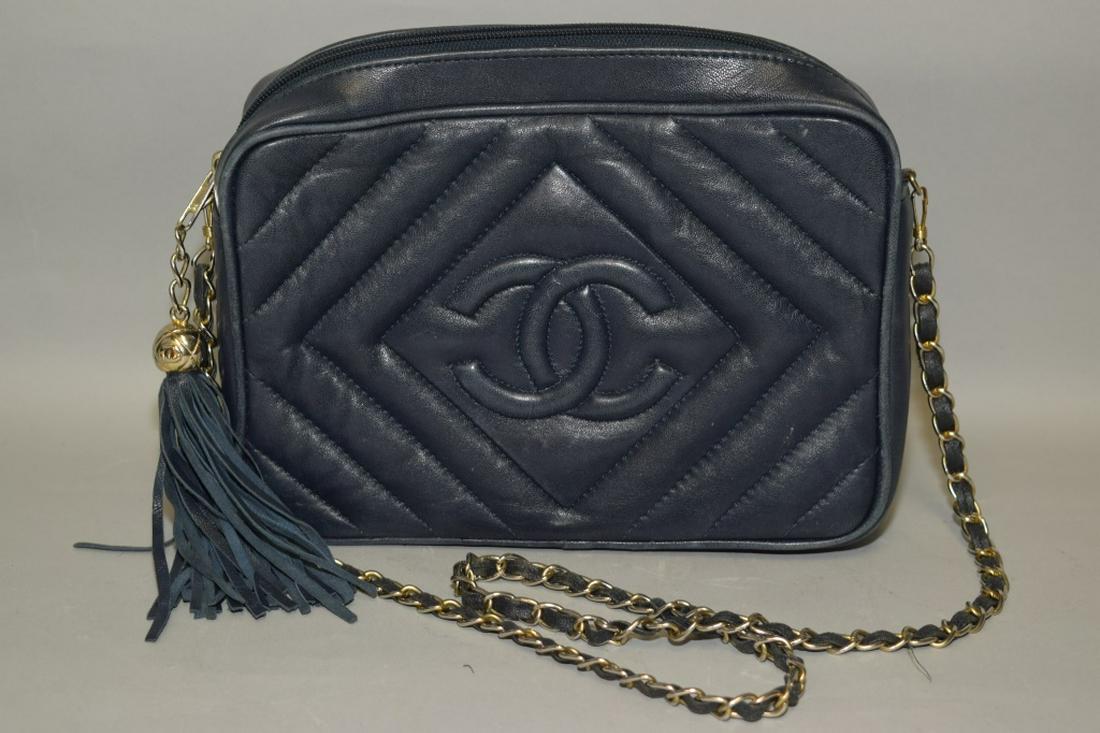 Chanel Style Blue Shoulder Bag (1 of 2)