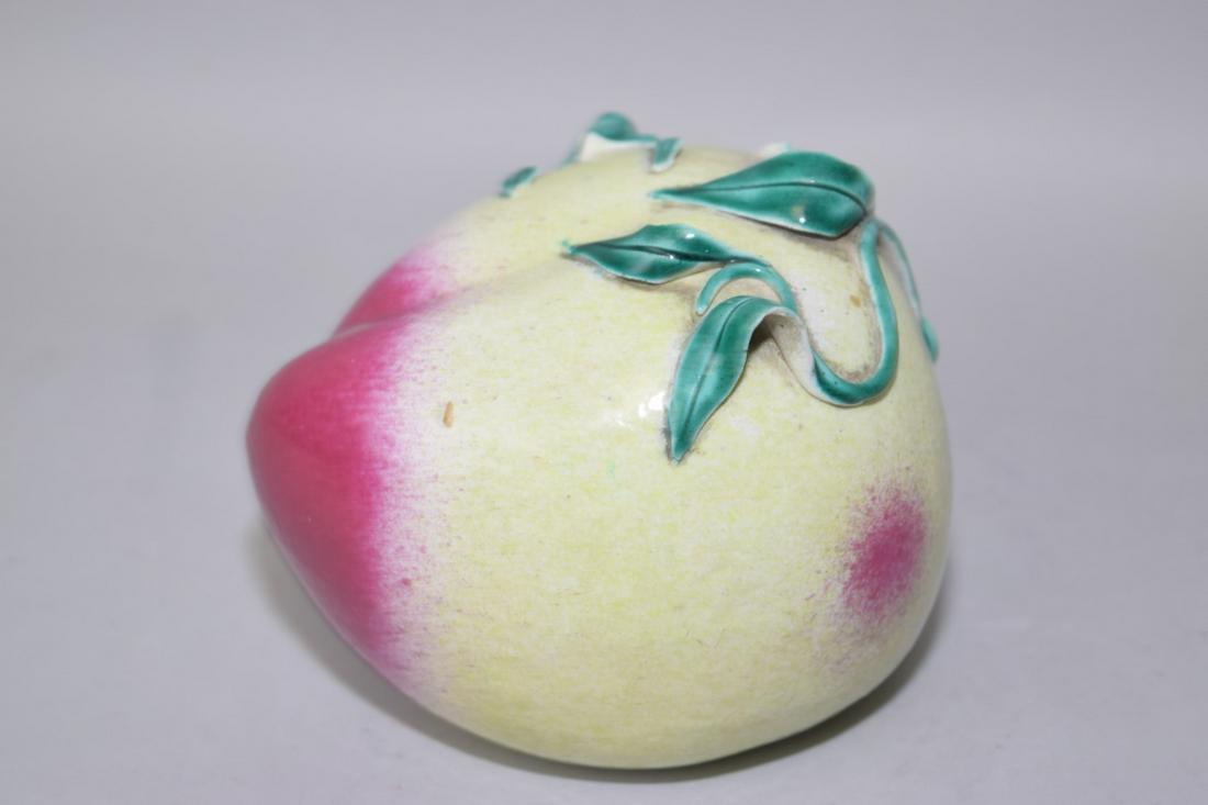 19th C. Chinese Famille Rose Peach: 19th C. Chinese famille rose peach.