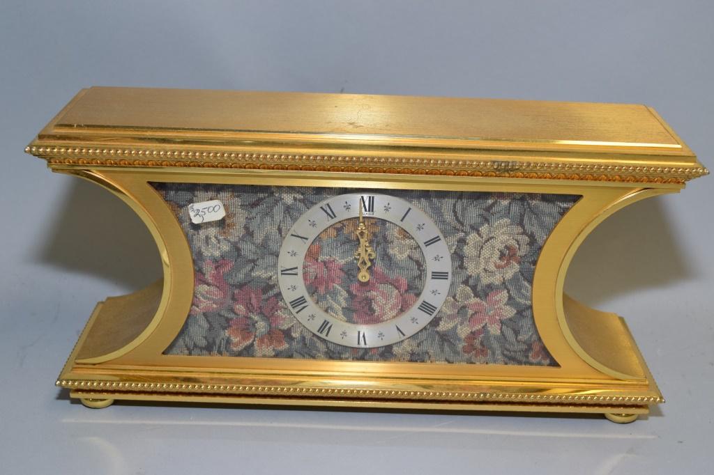 Luxor Swiss Made Brass Mantel Clock (1601) (1 of 5)