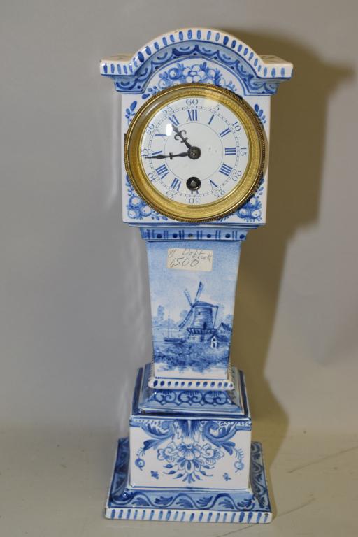 Dutch Delft Porceleyne Fles Miniature Long Case Clock (1 of 10)