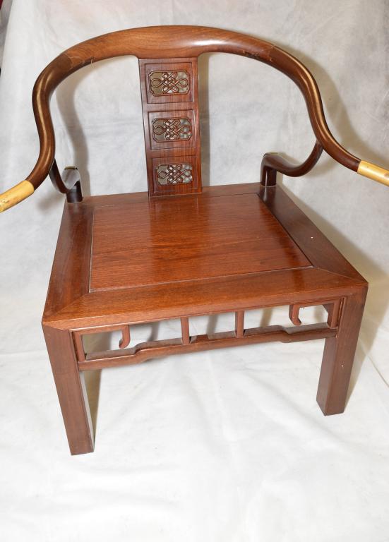 Chinese Hardwood Carved Low Chair (1 of 3)