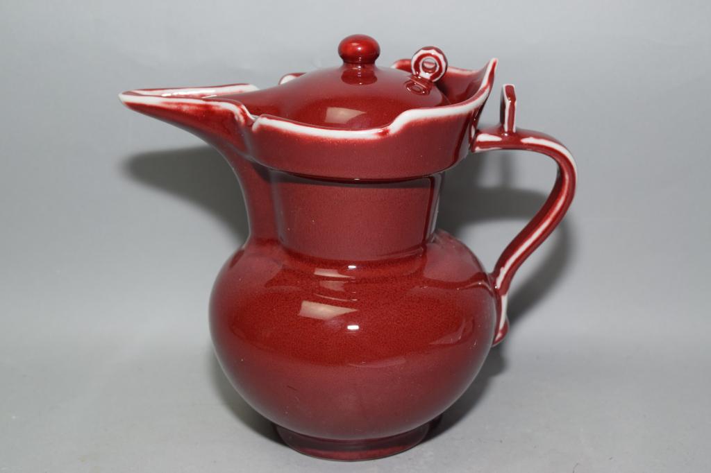 20th C. Chinese Sang de Boeuf Pot in Xuande Style: 20th C. Chinese sang de boeuf water pot in Xuande style.