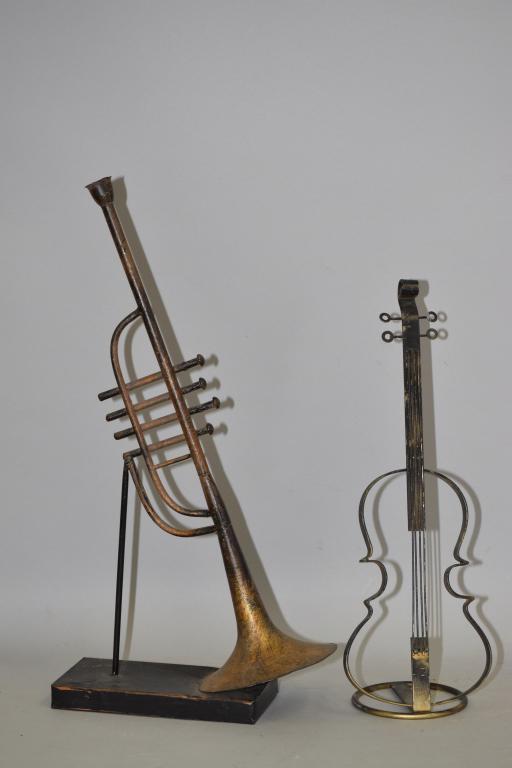 Two Bronze Instrument Decor (1 of 3)