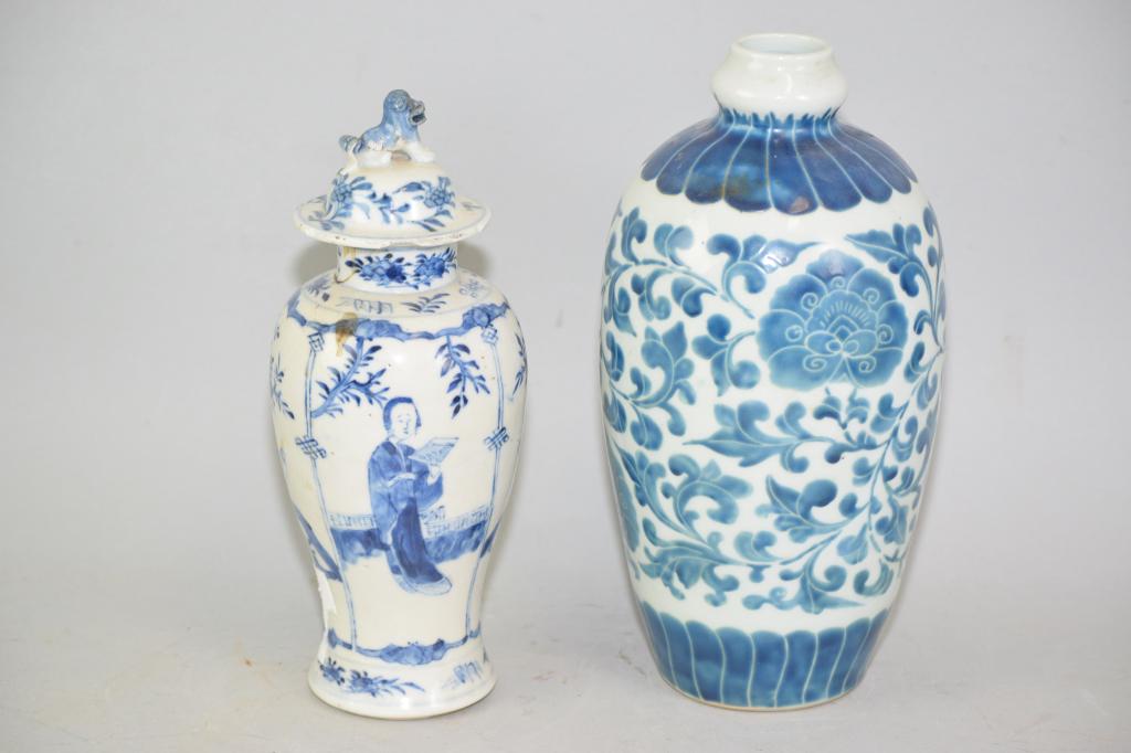 Two 19-20th C. Chinese B&W Porcelain Vases (1 of 4)