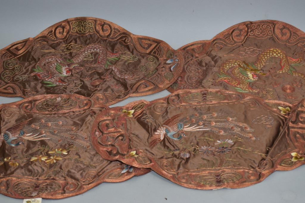 Group of Chinese Gold Thread Embroideries (1 of 5)