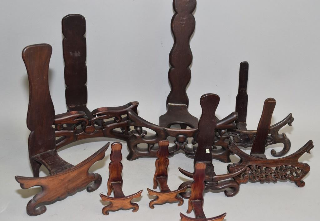 Group of Chinese Hongmu Carved Plate Stands (1 of 1)