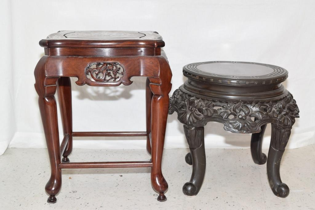 Two Chinese Hongmu Carved Stands (1 of 2)