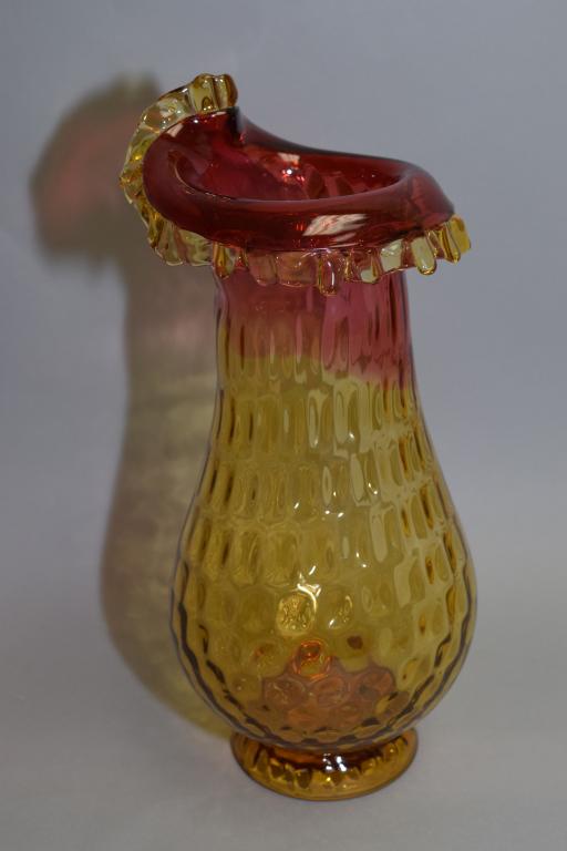 Mount Washington Honeycomb Amberina Vase (1 of 5)