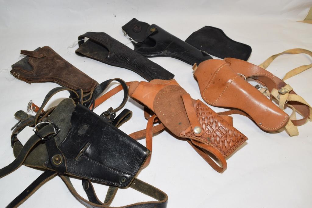 Group of Antique Leather Gun/Bullet Holsters (1 of 6)