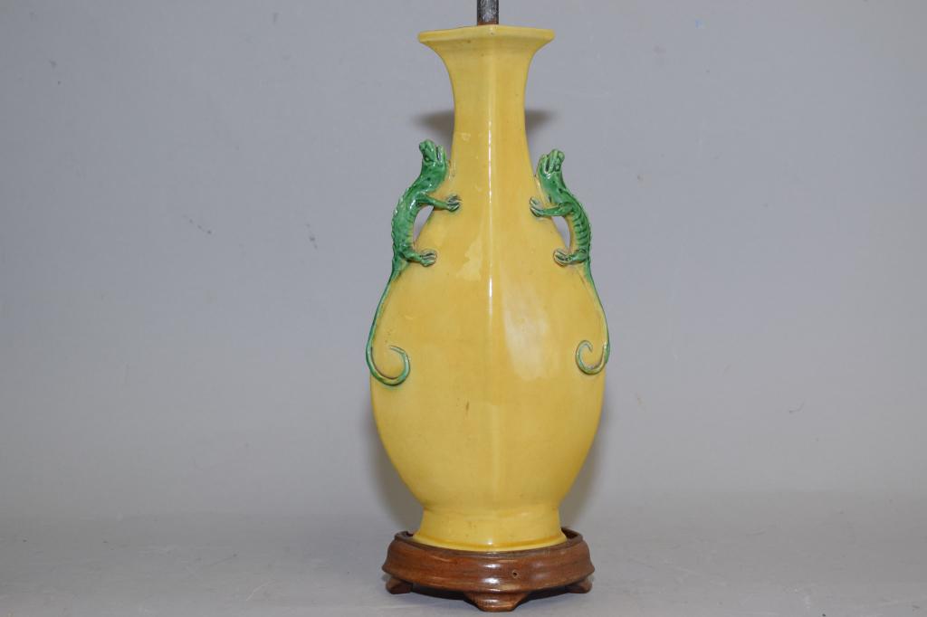 19th C. Chinese Sancai Dragon Ear Vase (1 of 3)