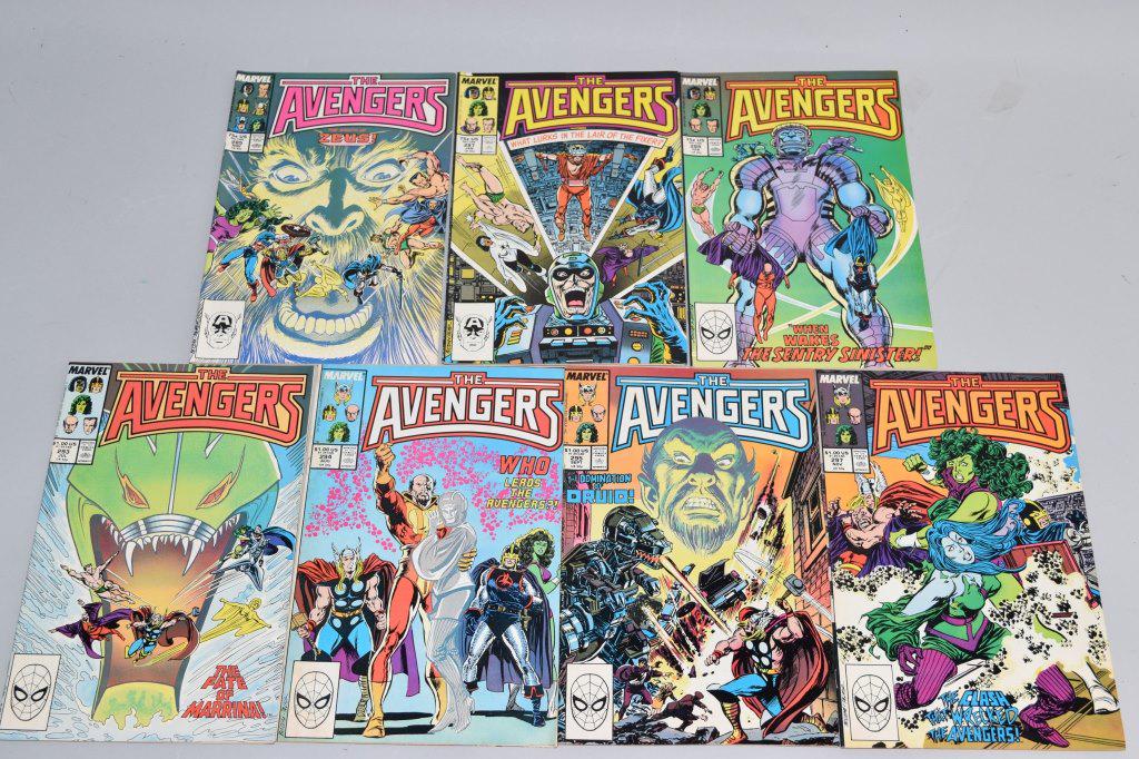 Lot of 7 Vintage Marvel Comic Books THE AVENGERS (1 of 4)