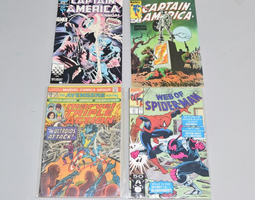 Lot of 4 Vintage Marvel Comic Books CAPTAIN AMERIC (1 of 3)