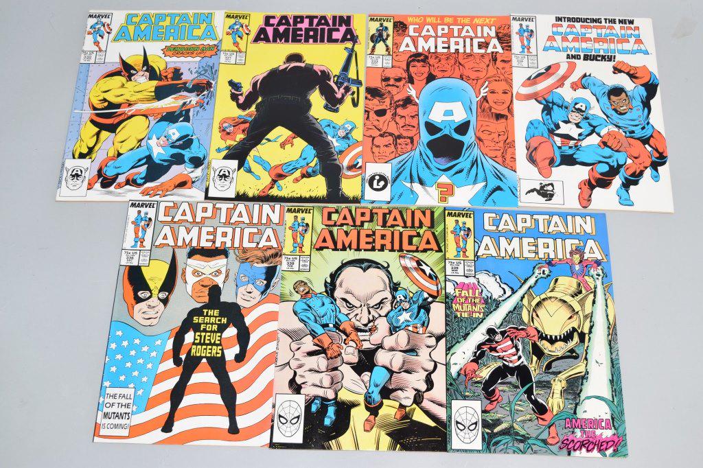 Lot of 7 Vintage Marvel Comic Books CAPTAIN AMERIC (1 of 4)