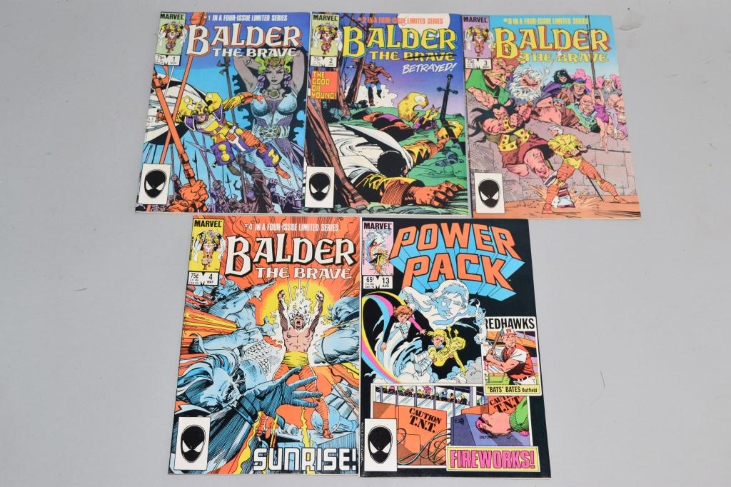 Lot of 5 Vintage Marvel Comic Books BALDER, POWERP (1 of 3)