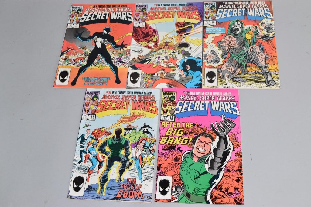 Lot of 5 Vintage Marvel Comic Books SECRET WARS (1 of 3)