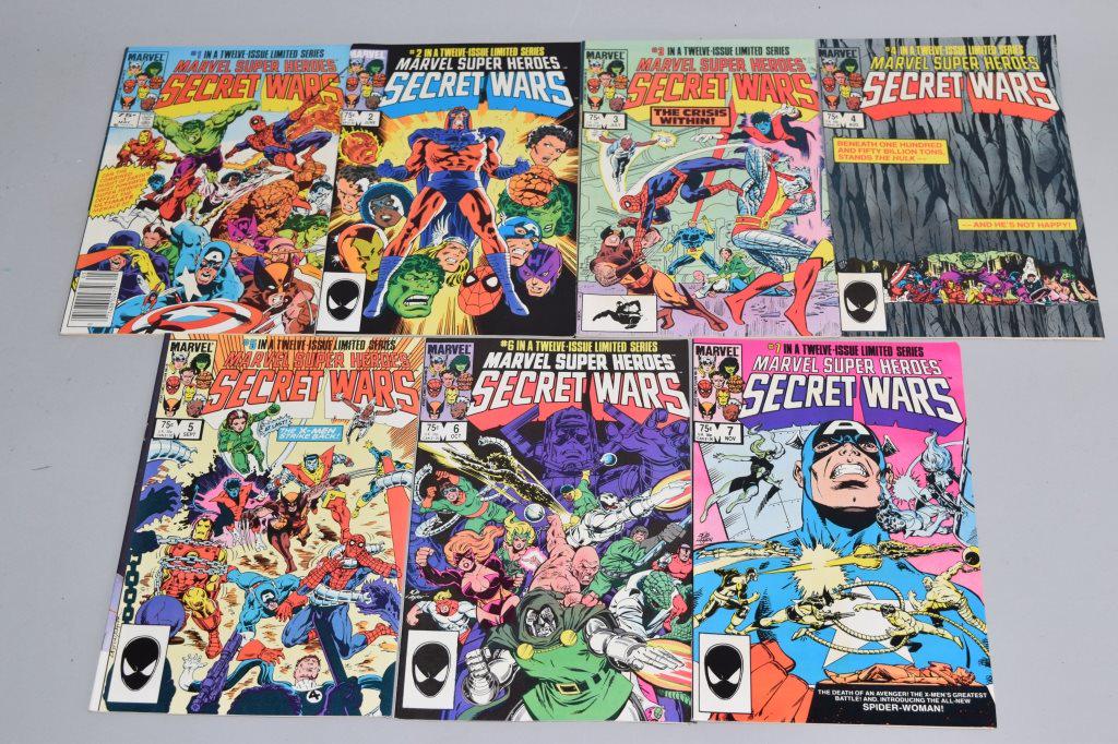 Lot of 7 Vintage Marvel Comic Books SECRET WARS (1 of 4)