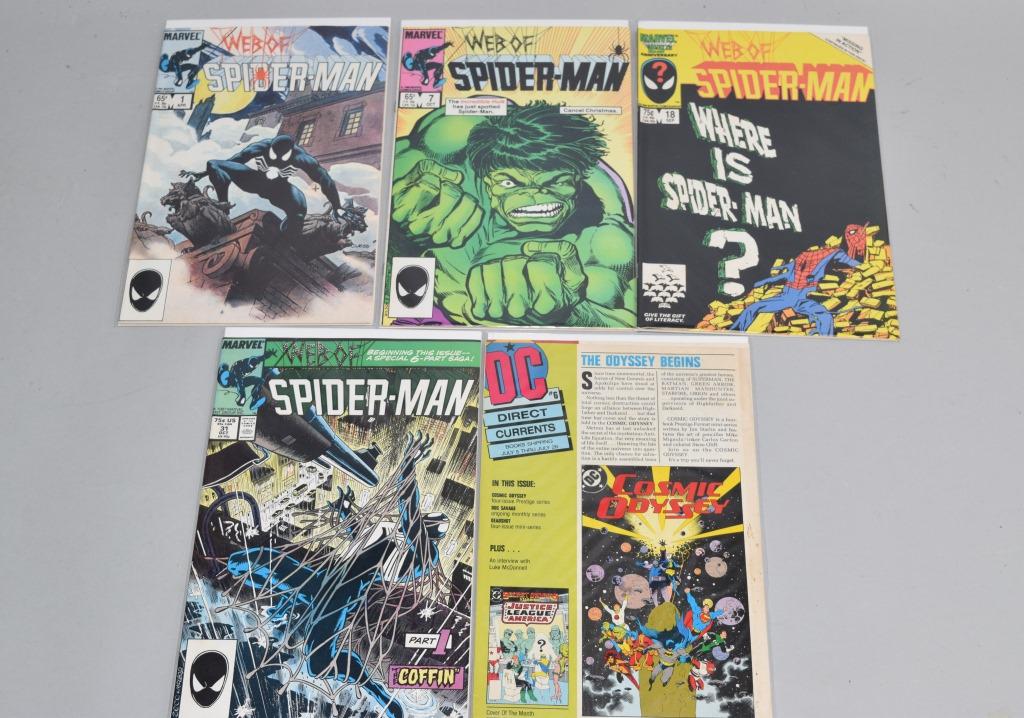 Lot of 5 Vintage Marvel Comic Books WEB OF SPIDERN (1 of 3)