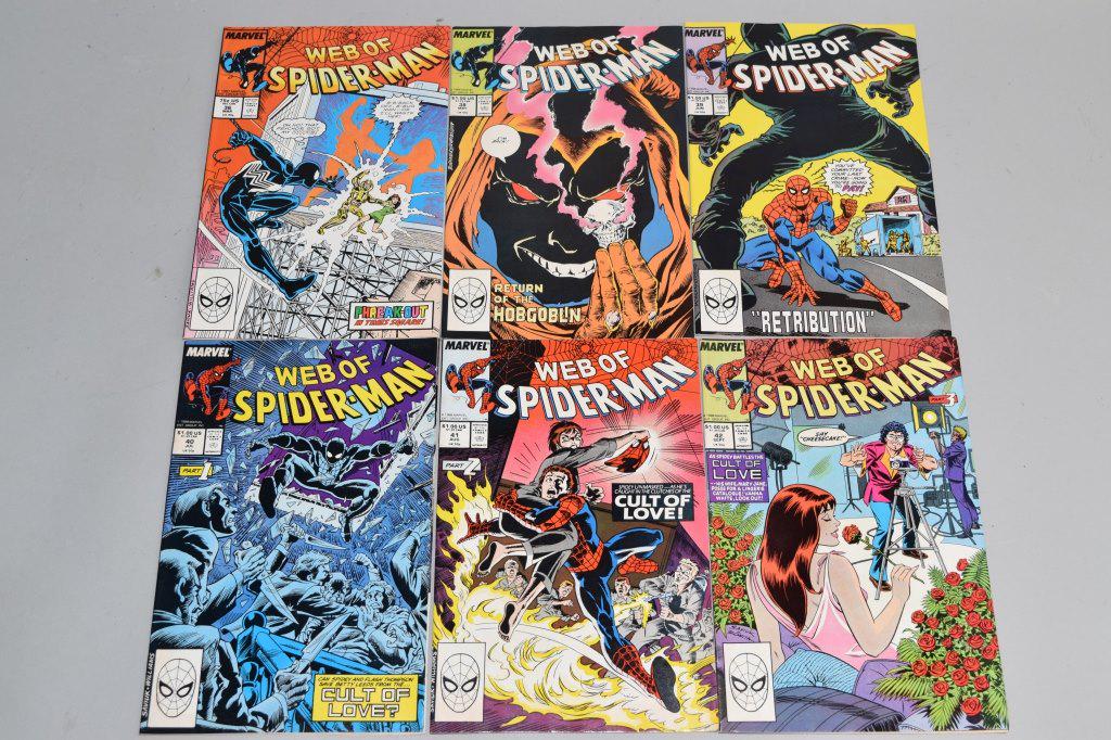 Lot of 6 Vintage Marvel Comic Books WEB OF SPIDERN (1 of 3)