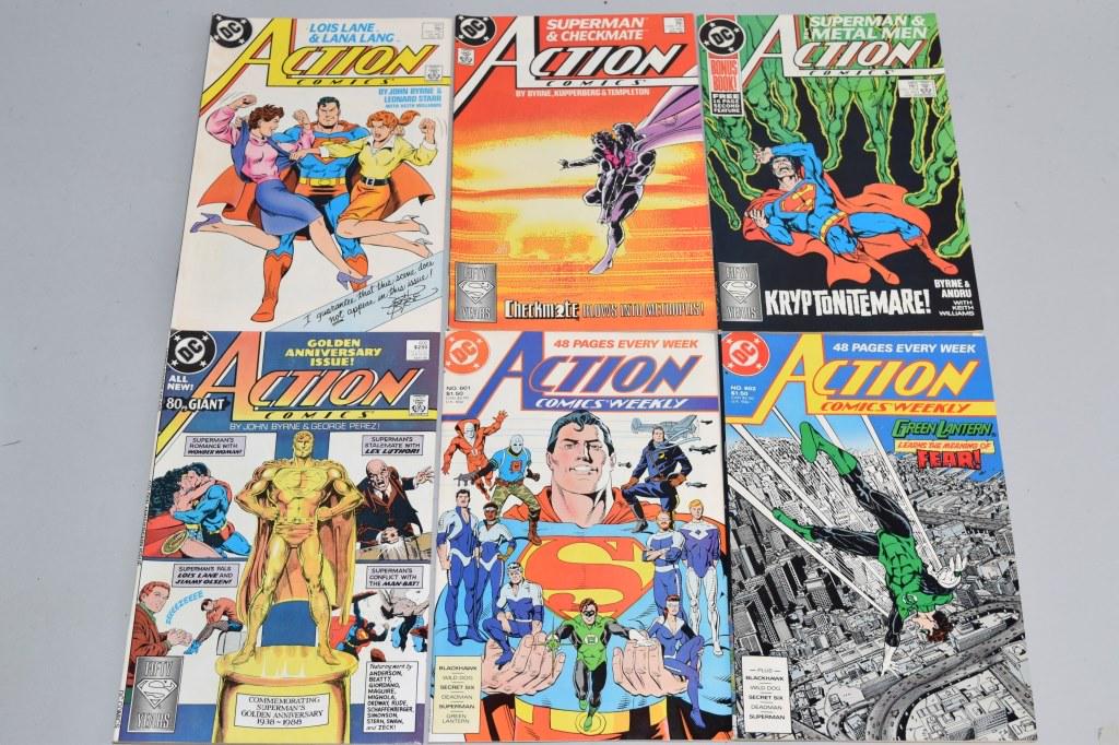 Lot of 6 Vintage DC Comic Books SUPERMAN ACTION CO (1 of 3)