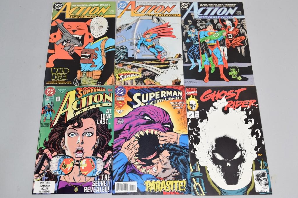 Lot of 6 Vintage DC Comic Books SUPERMAN ACTION CO (1 of 4)