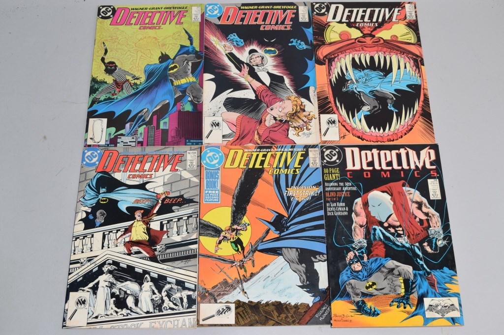 Lot of 6 Vintage DC Comic Books DETECTIVE COMICS (1 of 3)