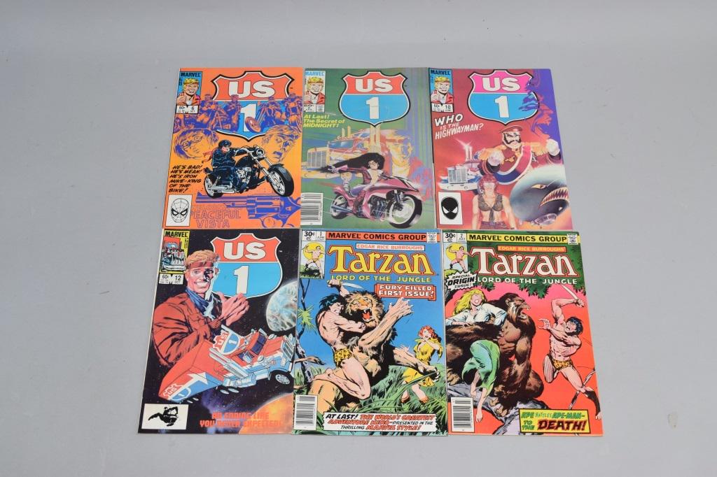 Lot of 6 Vintage Marvel Comic Books US 1, TARZAN (1 of 3)