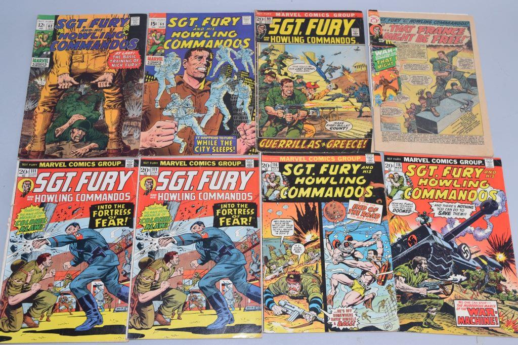Lot of 8 Vintage Marvel Comic Books SGT. FURY (1 of 5)