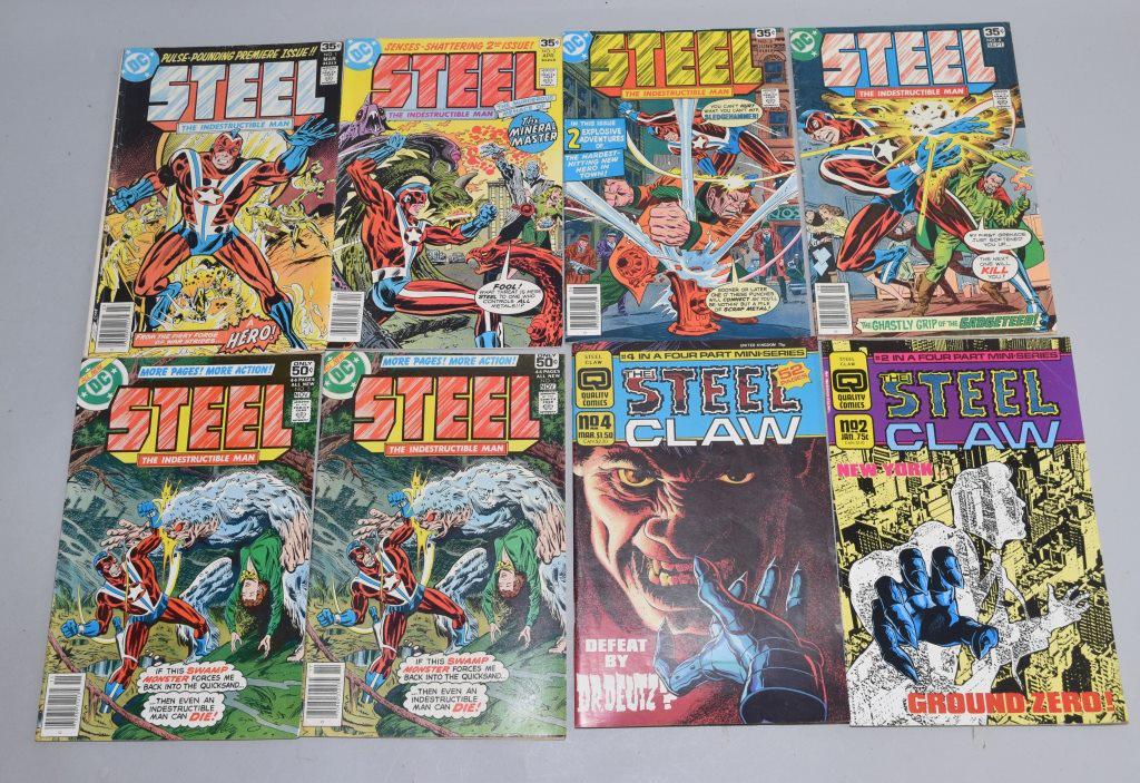 Lot of 8 Vintage DC Comic Books STEEL, STEEL CLAW (1 of 5)