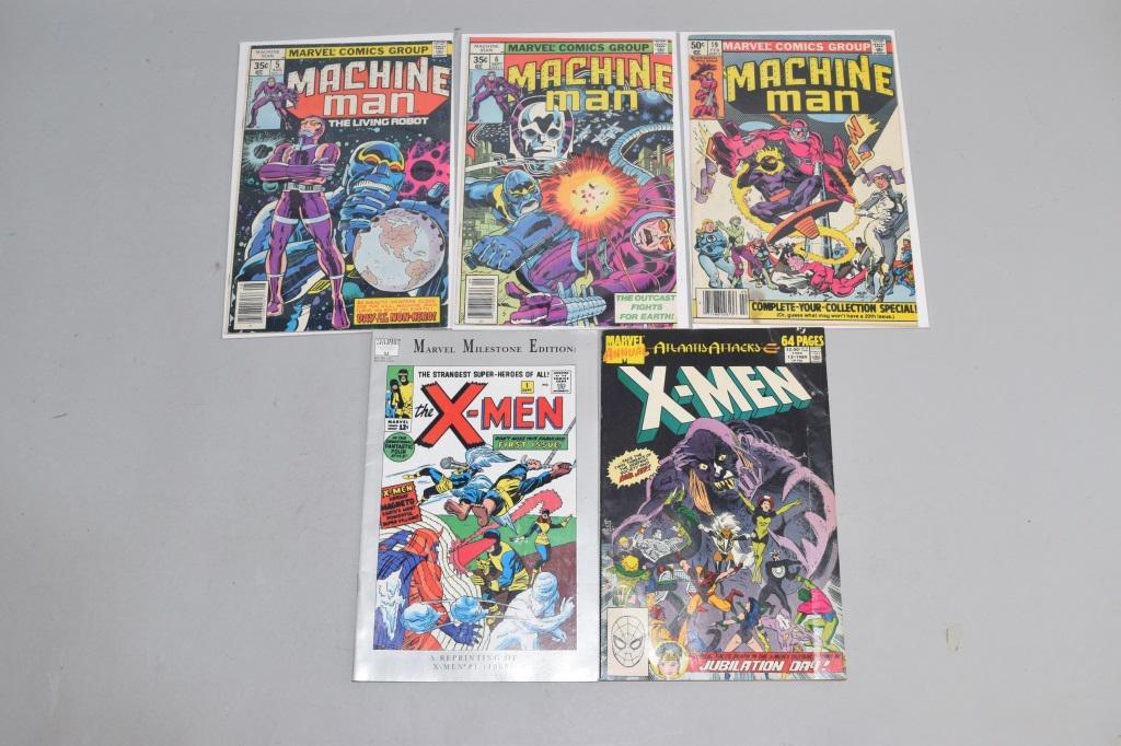 Lot of 5 Vintage Marvel Comic Books MACHINE MAN (1 of 3)