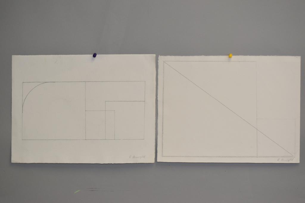 Two Geometric Pencil Drawings, after Robert Mangolds (1 of 5)