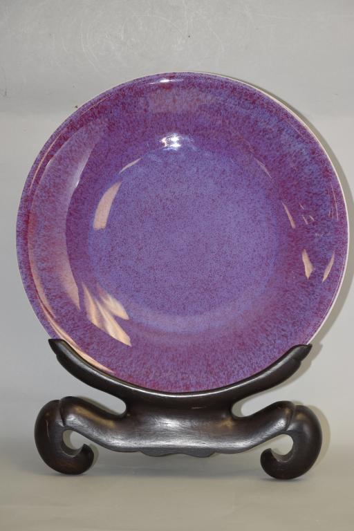 Large 19-20th C. Chinese Flambe Glaze Charger (1 of 5)