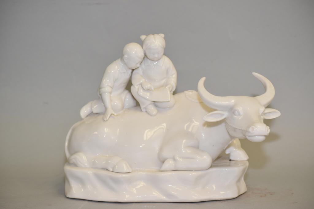 1970-80s Chinese Export Blanc de Chine Figure: 1970-80s Chinese export blanc de chine figure. 9.5in.